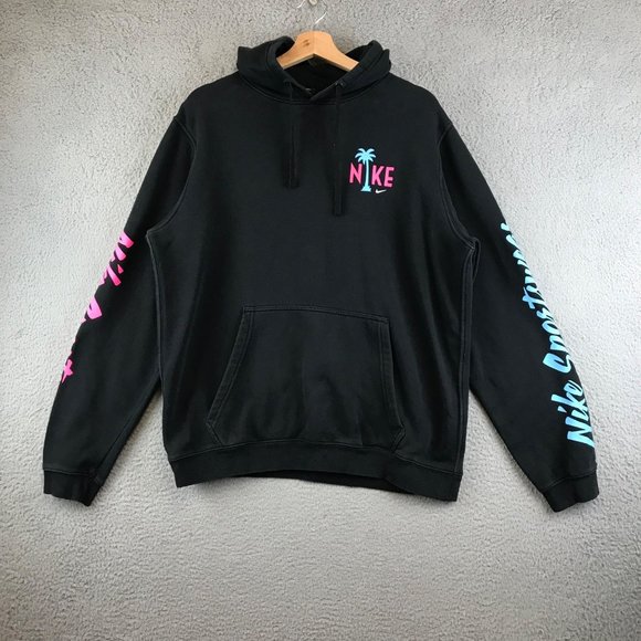 Nike Other - Nike Sweater Adult L Black Palm Tree Spellout Pullover Hoodie